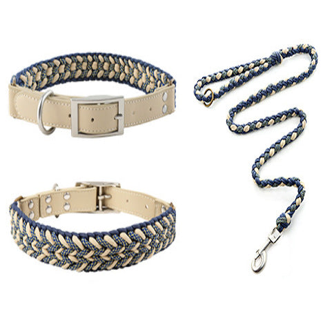 Omo Omo™ Hand-Woven Leather Collar and Leash Set