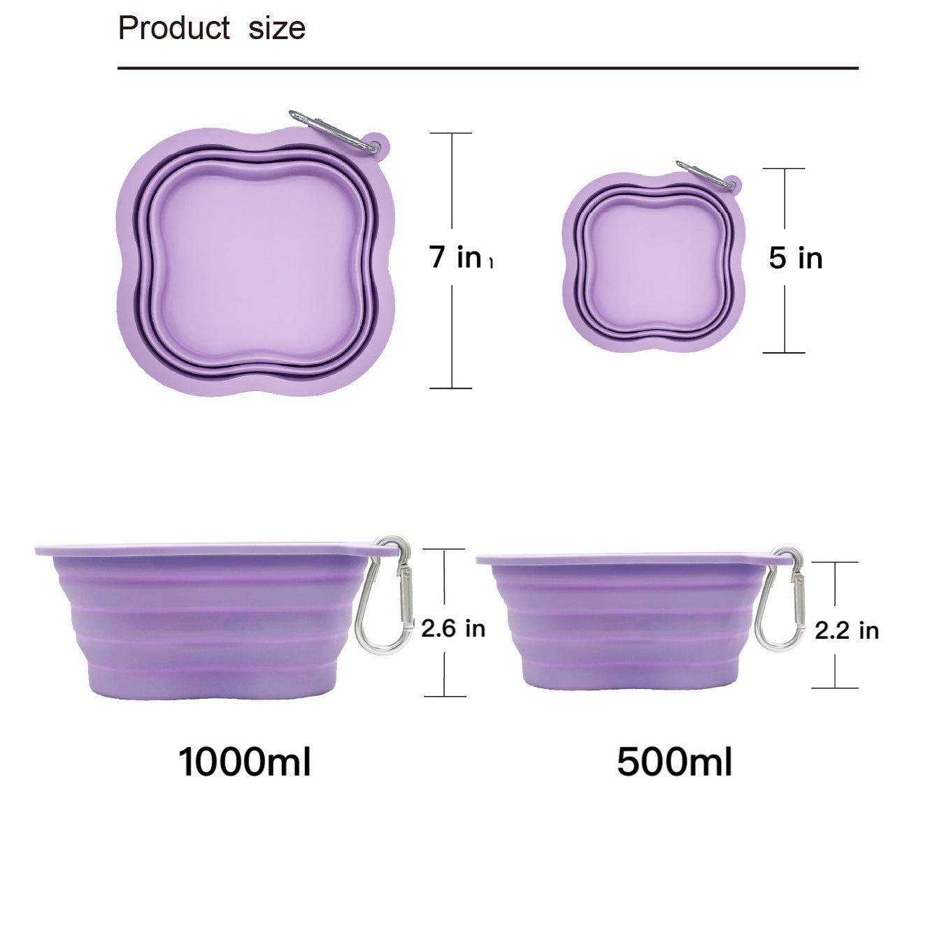 Omo Omo™ 2pcs Collapsible Silicone Dog Bowl