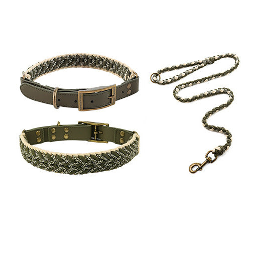 Omo Omo™ Hand-Woven Leather Collar and Leash Set